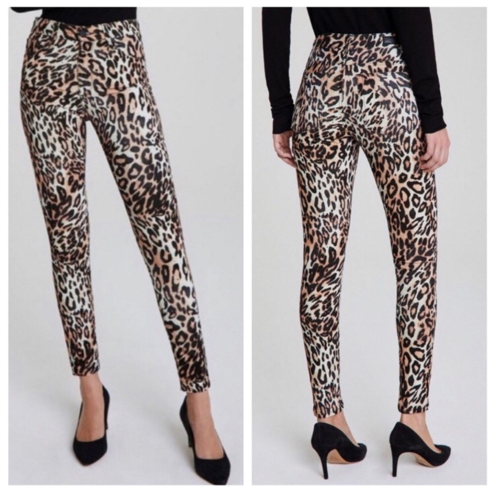 NEW AG Farrah Ankle Skinny Jeans Bold Leopard 25